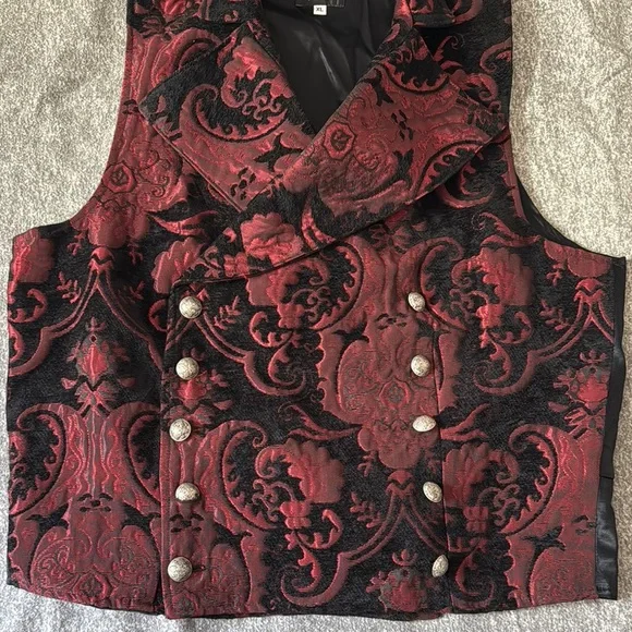 Shrine Aristocrat Vest Steampunk Gothic Tapestry Vest Men’s XL - Picture 4 of 12